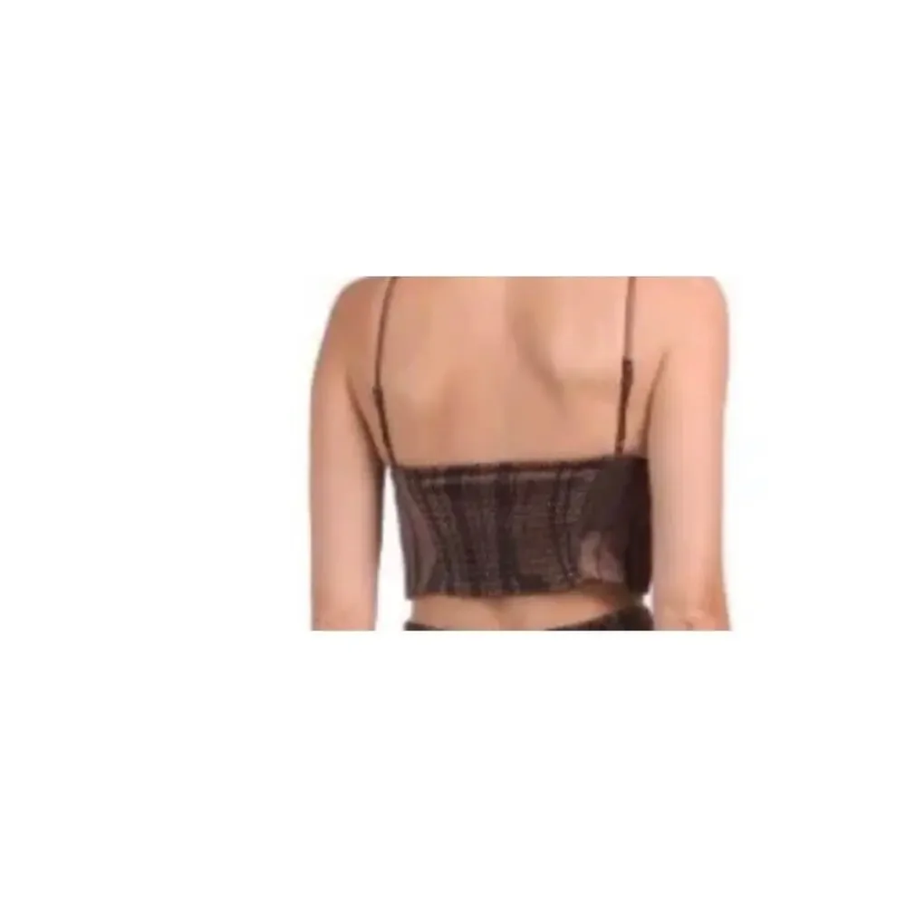 House of Harlow 1960 Satin Brown Zebra Top Size S